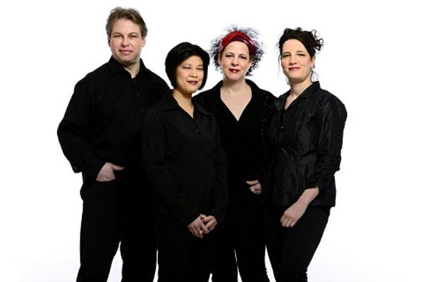 The four members of Quatuor Buzzini pose for the camera